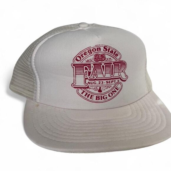 Other - Vintage 1985 Oregon State‎ Fair white and red  snapback hat “the big one”